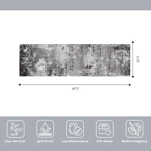 2x6ft Washable Kitchen Runner Rug – Non-Slip Low-Pile Floor Carpet Runner - Image 2