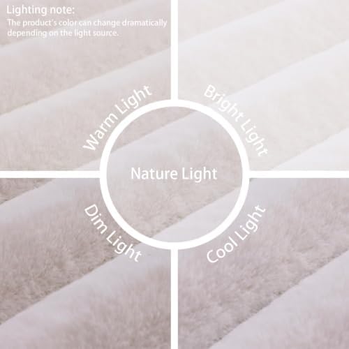 White Rabbit Striped Plush Rug 6'x9', Fluffy Shaggy Area Rug - Image 7