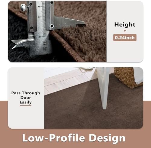 6x9 Large Pure Brown Area Rug Non-Slip Washable - Image 6