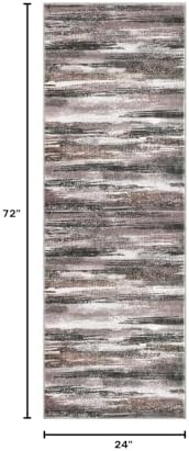 Lansny Abstract Washable 2x6 Runner Rug Non Slip Runners - Image 2
