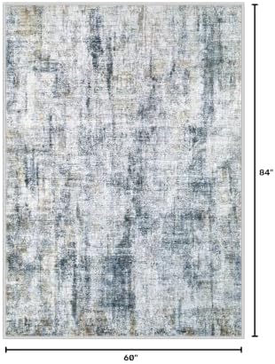 MXSANYOO 5x7 Area Rugs Washable Rug: Abstract Neutral Rugs Modern Non Slip Area - Image 2