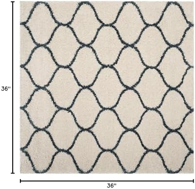 SAFAVIEH Hudson Shag Square Rug 3', Plush Ivory & Steel Blue SGH280T - Image 2