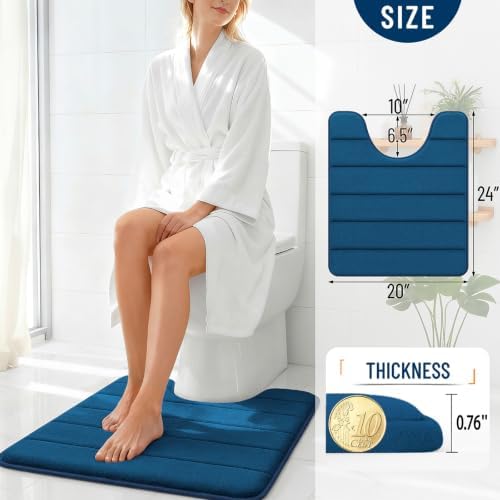 OLANLY Memory Foam Toilet Rugs U Shaped 24x20, Super Soft and Absorbent - Image 4