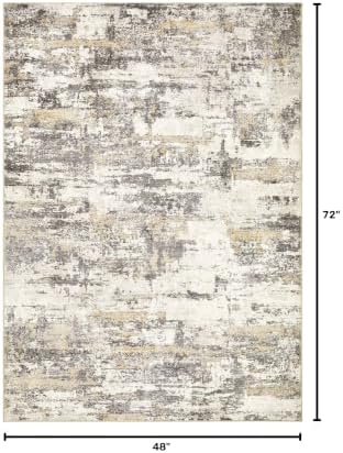 Area Rugs for Living Room: 4x6 Abstract Washable Rug Modern Neutral Large Soft - Image 2