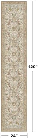 Beige 10 ft Long Vintage Runner Rugs - Image 2