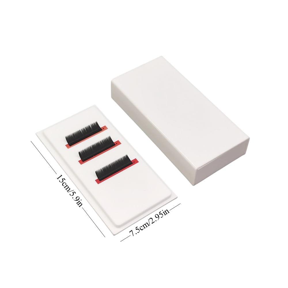 Grafting False Eyelash Acrylic Extension Pallet Organizer, Eyelash Extension Glue Tweezers Plate Makeup Palette, Dustproof Storage Box Display Training Tools Salon (White)