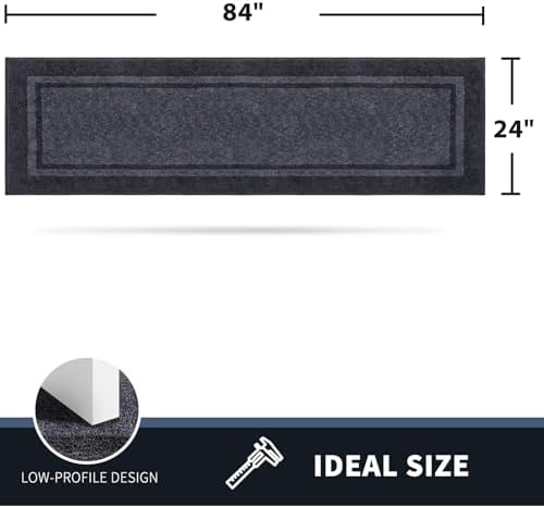 PURRUGS Hallway Runner Rug, Bluish Grey & Charcoal - Image 2