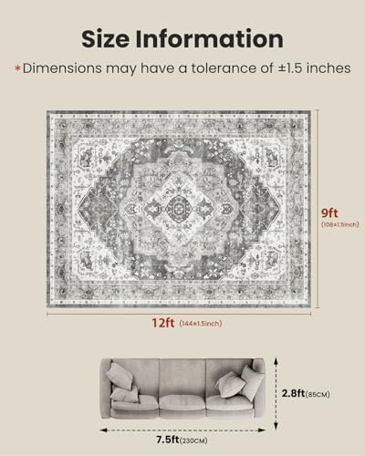 Amada Large 9x12 Washable Area Rug - Image 2