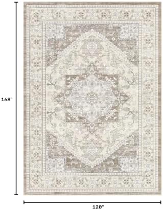 Washable Area Rug-10X14 Vintage Neutral Soft Brown - Image 2