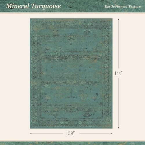 Turquoise 9x12 Washable Large Area Rugs - Image 2