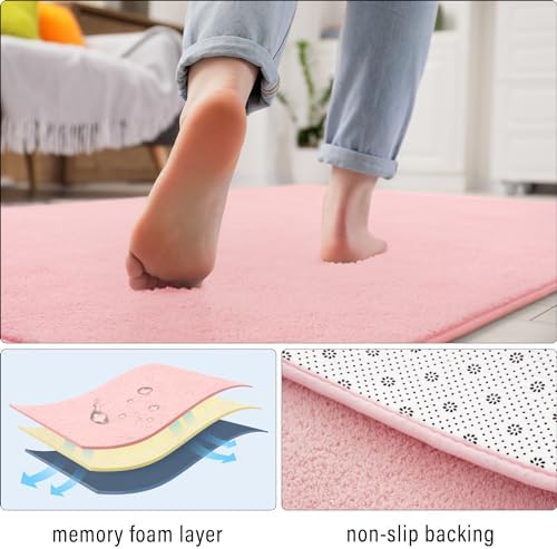 BENRON Soft Rugs for Living Room 4x6 Pink, Minimalist Area Rug for Bedroom - Image 5