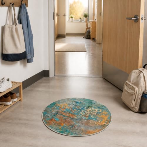 Lahome Modern Abstract Round Rug 3Ft - Image 3
