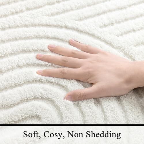 SHACOS Soft Cozy Fluffy Arch Pattern High Low Pile Runner Rugs 2'x6' Non Slip - Image 3
