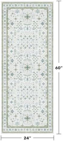 Hazo Haus Washable Oushak Bathroom Runner Rug 2x5 - Image 2