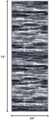 Lansny Abstract Washable 2x6 Runner Rug Non Slip Runners - Image 2