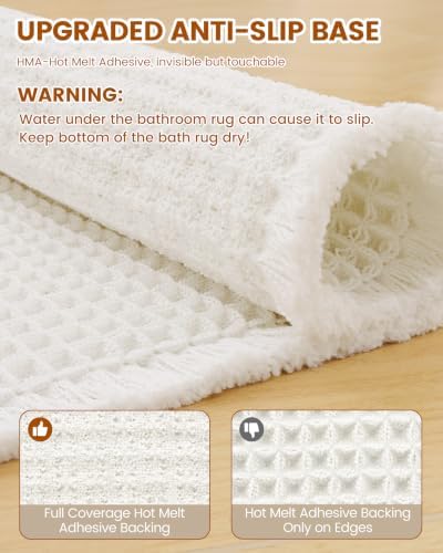 Smiry Waffle Bath Mat 47X32, Extra Soft Absorbent Bathroom Rugs - Image 6