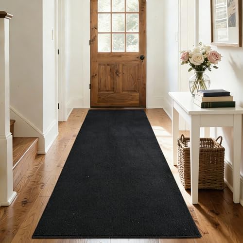 2x6 Pure Black Runner Rug Non-Slip Washable - Image 5