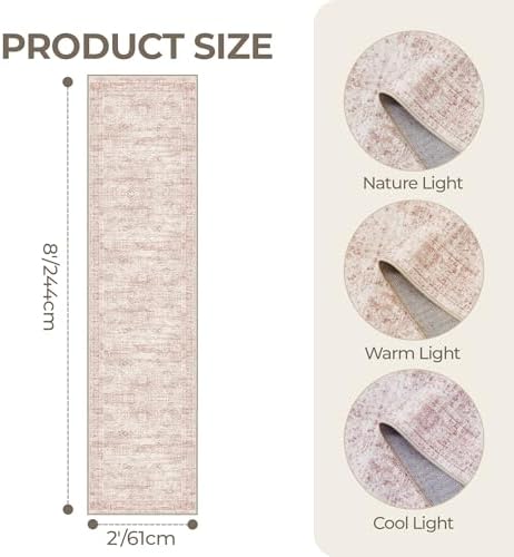 2x8 Runner Rug Non Slip, Washable Hallway Runner Rug - Image 2