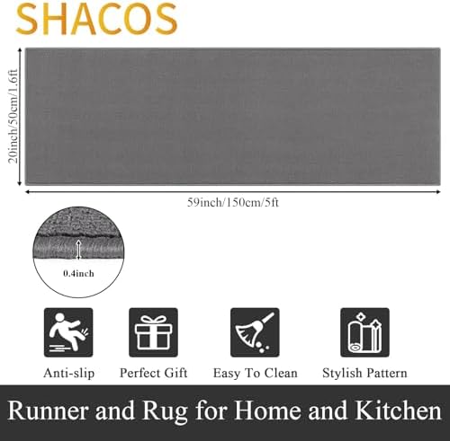 SHACOS Washable Runner Rugs 20"x59" Dirt Trapping Non Slip Rug Runner Floor - Image 2