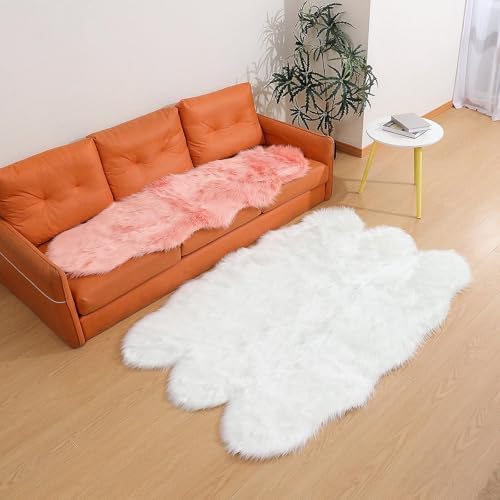 linmopm Faux Fur Sheepskin Rug, 4x6 ft - Image 3