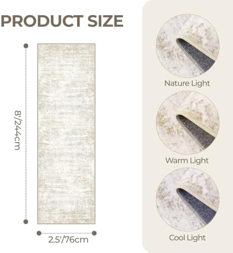 2'6 x 8' Runner Rug Non Slip, Washable Kitchen Rugs - Image 2