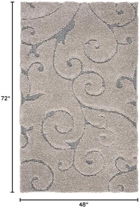 SAFAVIEH Florida Shag Rug 4'x6', Soft Plush Grey & Light Blue SG455-1160 - Image 2