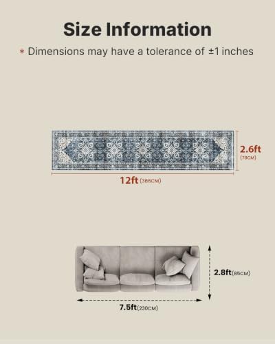 Amada 2'6"x12' Washable Runner Rug - Image 2