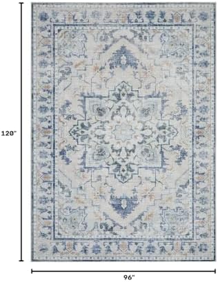 Joydeco 8x10 Area Rugs for Living Room, Non Slip Machine Washable Vintage Rug - Image 2