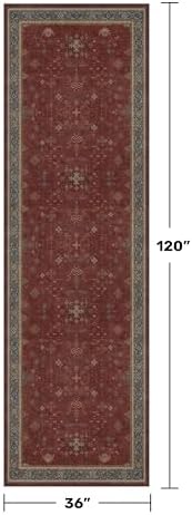 Burgundy 3x10 Long Runner Rug for Hallway - Image 2