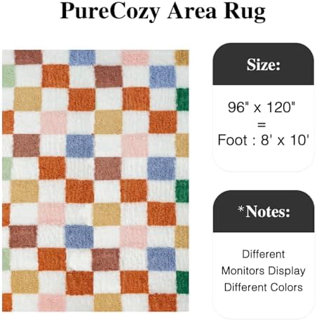 PureCozy Colorful Area Rug 8x10 - Image 3