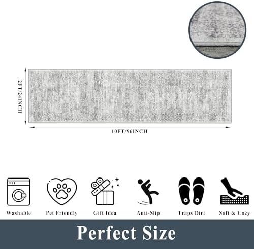 2x10 Runner Rug Non-Slip Washable Kitchen, Vintage Boho Carpet - Image 2