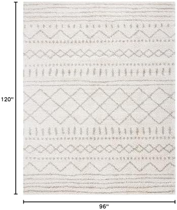 SAFAVIEH Arizona Shag Rug 8'x10', Soft Plush Boho Ivory & Beige ASG741A - Image 2