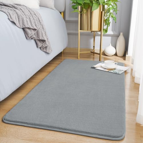 Amearea Modern Washable Runner Rugs, 2x4 Feet Grey Bedroom Runner Rug by AmeareaDirect