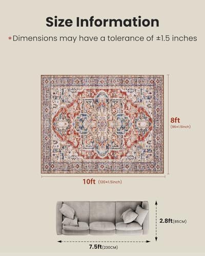 Amada Large 8x10 Washable Area Rug - Image 2