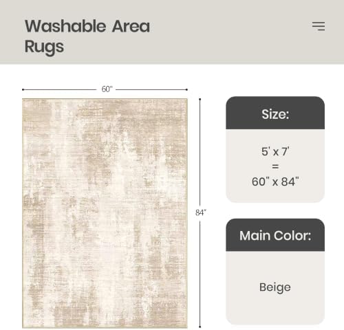 Valenrug Washable Rugs 5x7, Non Slip Large Area Rugs - Image 2