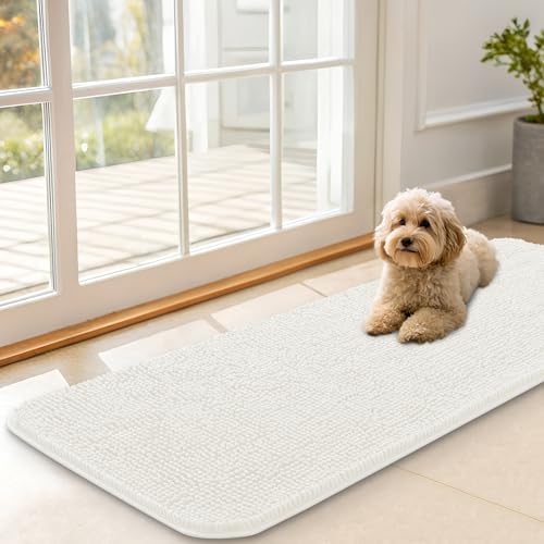 OLANLY Dog Door Mat for Muddy Paws 47x17, Super Absorbent Chenille Mud Mat by OLANLY