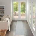 Nourison Home Courtyard 8' Runner Indoor/Outdoor Serged Edges Runner Ivory Aqua by NourisonHome