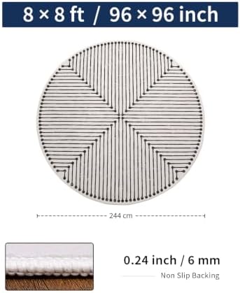 YIHOUSE Modern Washable 8ft Round Rugs - Image 7