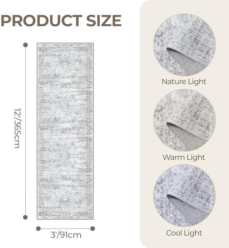 3x12 Runner Rug Non Slip, Washable Hallway Runner Rug - Image 2