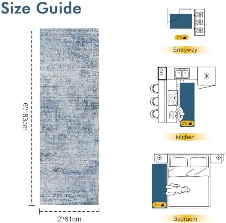 2x6 Ft Abstract Washable Runner Area Rugs - Image 2