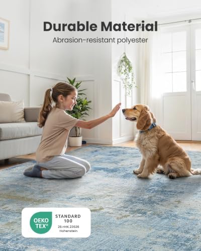 Amada Washable 9'x12' Abstract Area Rug - Image 7