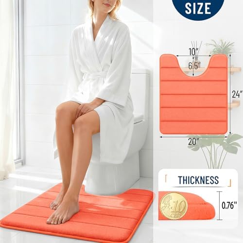 OLANLY Memory Foam Toilet Rugs U Shaped 24x20, Super Soft and Absorbent - Image 4