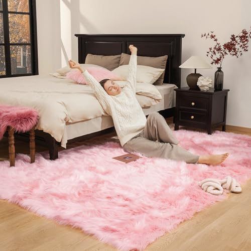 Ashler faux fur rug, Fluffy Shaggy Area Rug Ultra Soft 3 x 5 Feet Rectangle Fur - Image 2