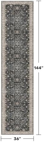 Hazo Haus Black Boho Washable 3x12 Extra Long Runner Rug - Image 2