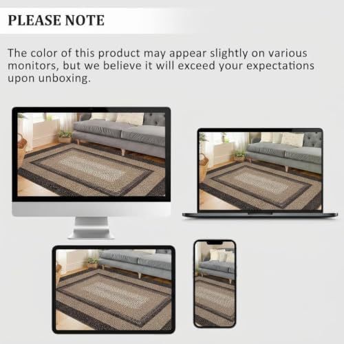 RUGSREAL 2x6 Runner Rug Braided Print Hallway Area Rugs Machine Washable - Image 6