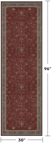 Dark Red 2'6''x8' Wide Hallway Runner Rug - Image 2