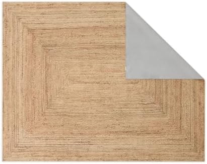 Bedsure 5x7 Printed Jute-Look Washable Area Rug, Soft Polyester Fleece by BEDSURE