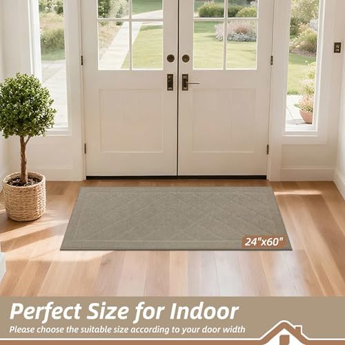BEQHAUSE Dirt Trapper Door Mat 24" x 60", Doormat Non-Slip - Image 2