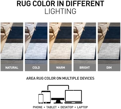Rugshop Geometric Boxes Modern Fade-Resistant Area Rug Navy 3'3" x 5' - Image 6