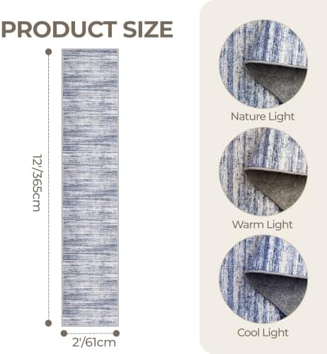 2x12 Runner Rug Non Slip, Washable Hallway Runner Rug - Image 2